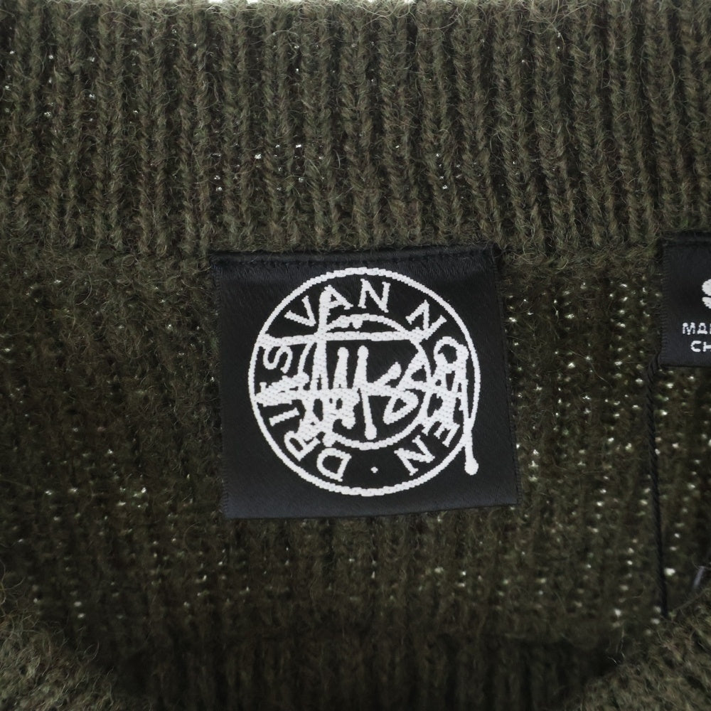 STUSSY(ステューシー) ×Dries Van Noten DVN Badge Sweater ドリスヴァンノッテン Vネックニットセーター ブラウン 317008