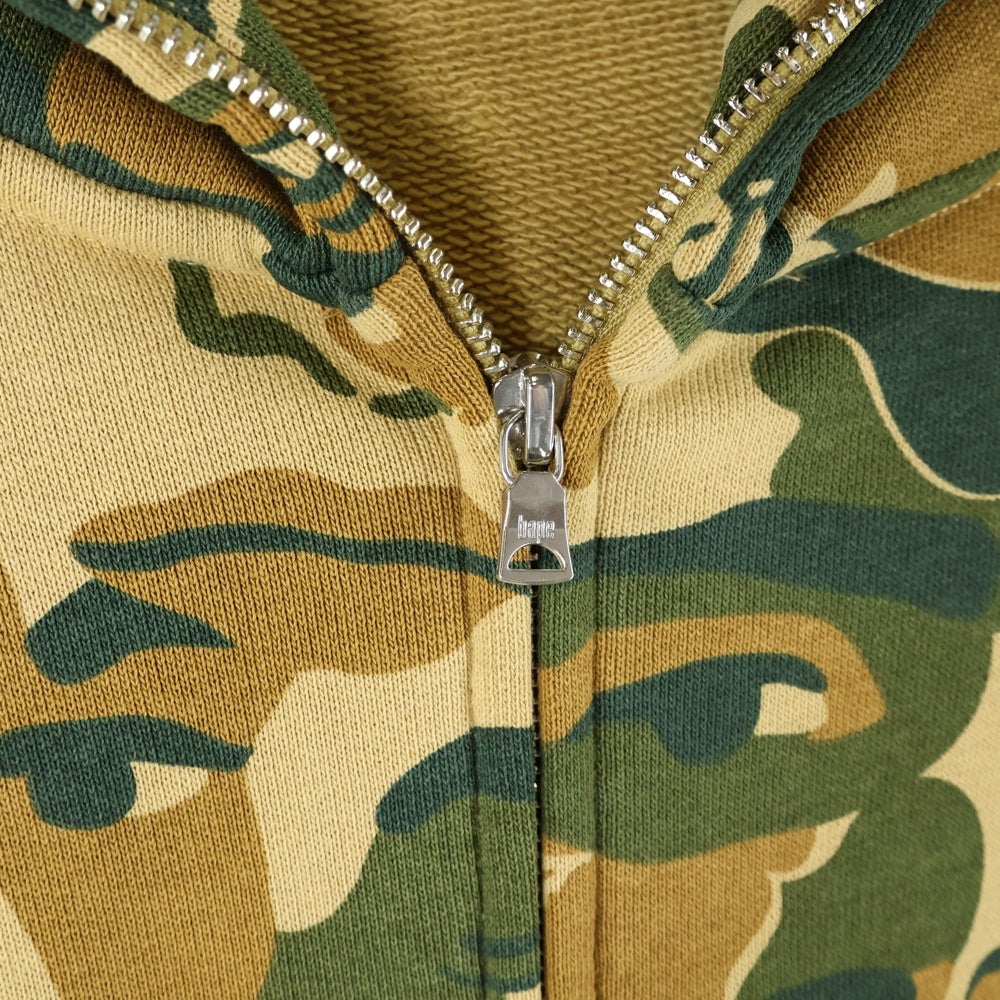A BATHING APE(アベイシングエイプ) ×KIDSUPER CAMO SHARK FULL ZIP HOODIE キッドスーパー カモフラージュ 迷彩 フルジップアップスウェットパーカー フーディー カーキ 001ZPL231909C