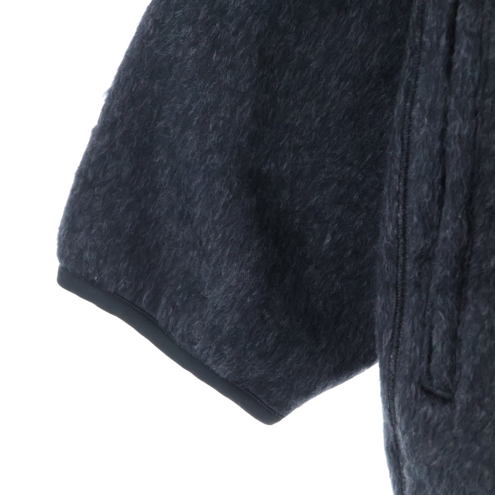 blurhms(ブラームス) 22AW Cotton Silk Fleece Snap P/O シルク混 ハーフスナップ プルオーバーフリースジャケット ブラック BHS22F027