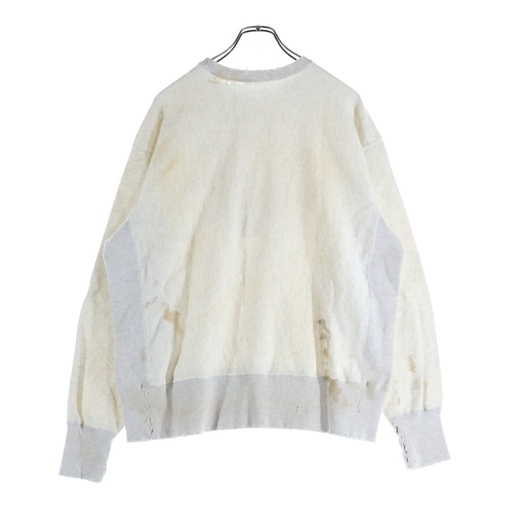 ANCELLM(アンセルム) CREWNECK SWEAT SHIRT ダメージ加工 クラッシュ