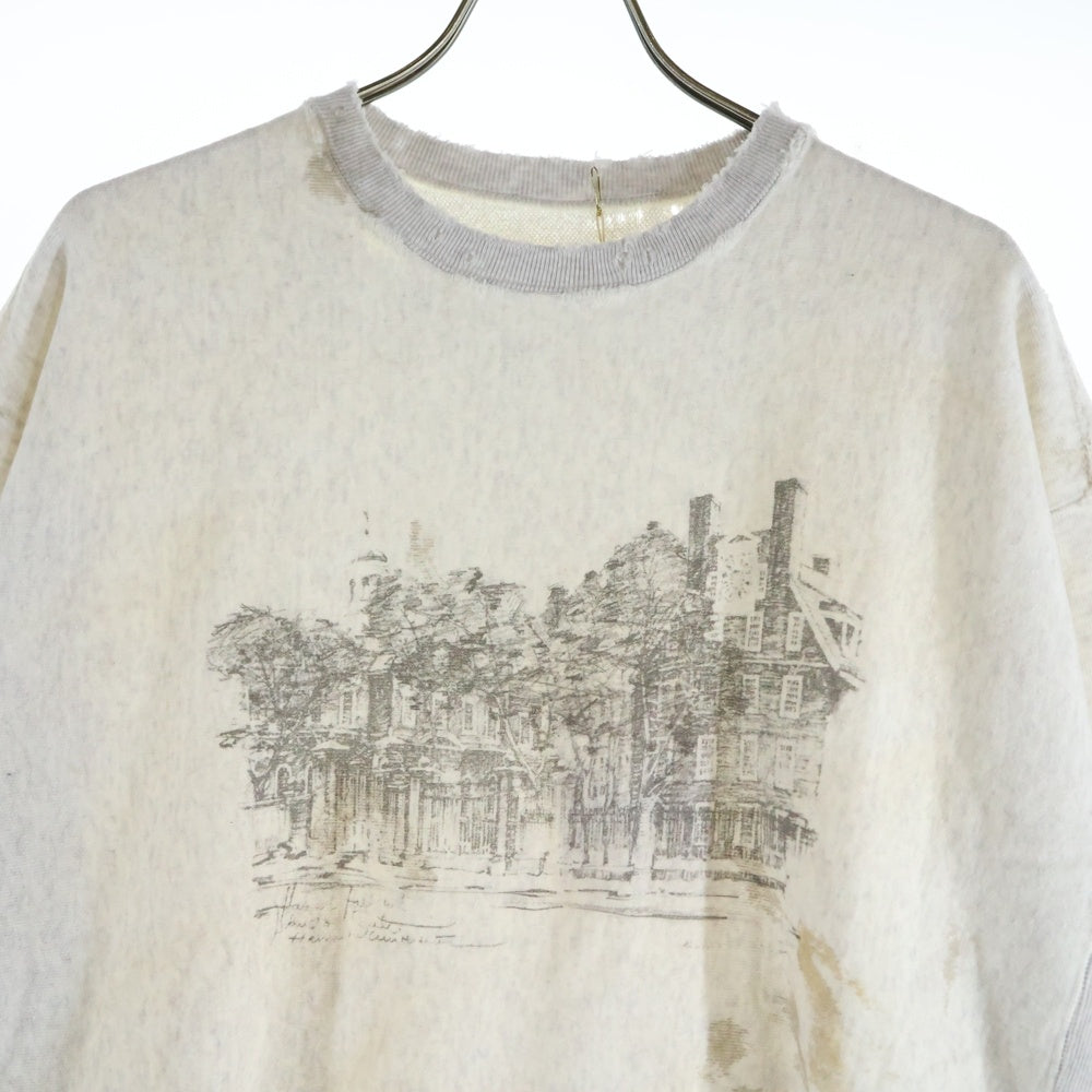 ANCELLM(アンセルム) CREWNECK SWEAT SHIRT ダメージ加工 クラッシュ