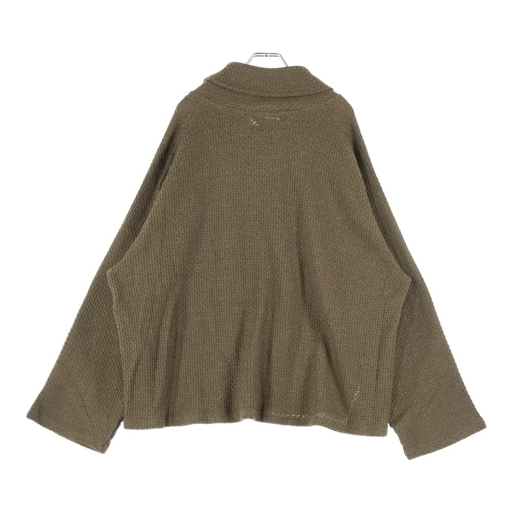 ANCELLM(アンセルム) CHAIN KNIT HI-NECK LS T-SHIRT ハイネック ニットセーター 長袖Tシャツ ブラウン ANC-CT36