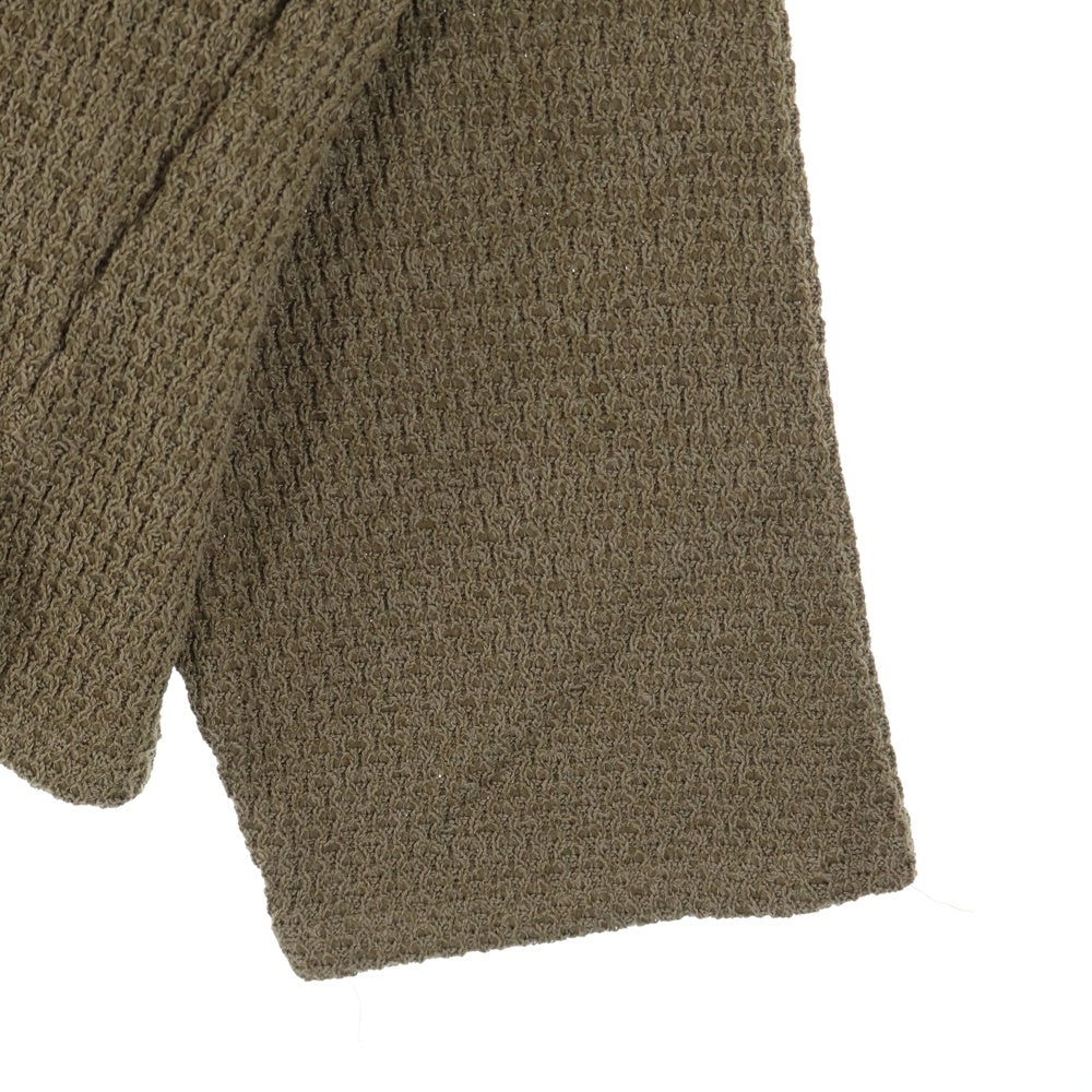 ANCELLM(アンセルム) CHAIN KNIT HI-NECK LS T-SHIRT ハイネック ニットセーター 長袖Tシャツ ブラウン ANC-CT36