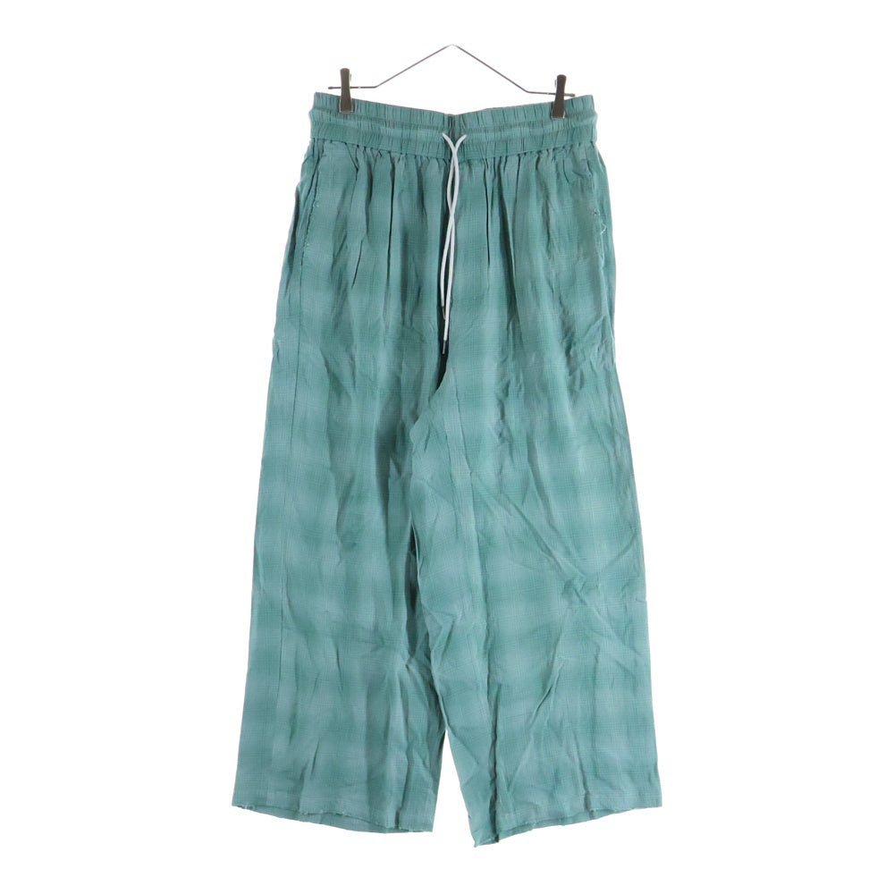 ANCELLM(アンセルム) RAYON EASY SLACKS レーヨン イージースラックス チェックパンツ グリーン ANC-PT22