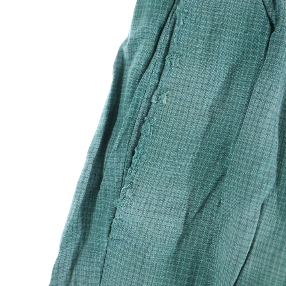 ANCELLM(アンセルム) RAYON EASY SLACKS レーヨン イージースラックス チェックパンツ グリーン ANC-PT22