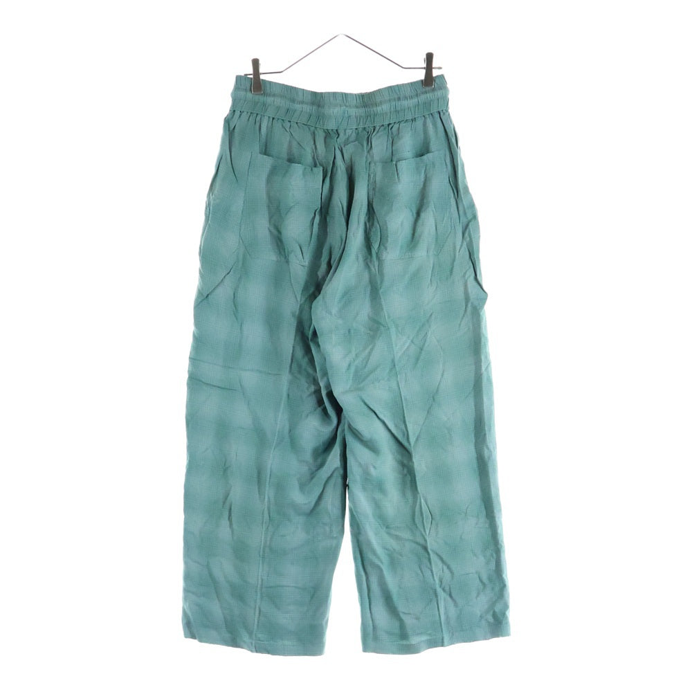 ANCELLM(アンセルム) RAYON EASY SLACKS レーヨン イージースラックス チェックパンツ グリーン ANC-PT22