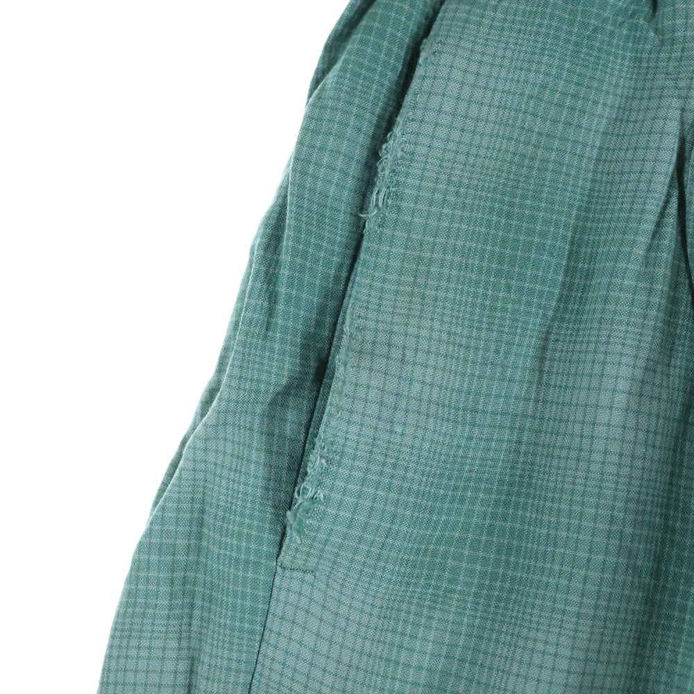 ANCELLM(アンセルム) RAYON EASY SLACKS レーヨン イージースラックス チェックパンツ グリーン ANC-PT22