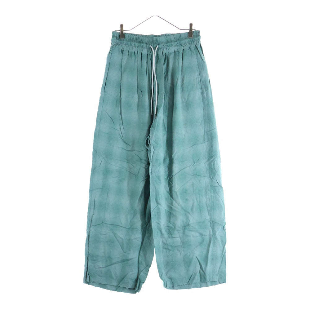 ANCELLM(アンセルム) RAYON EASY SLACKS レーヨン イージースラックス チェックパンツ グリーン ANC-PT22