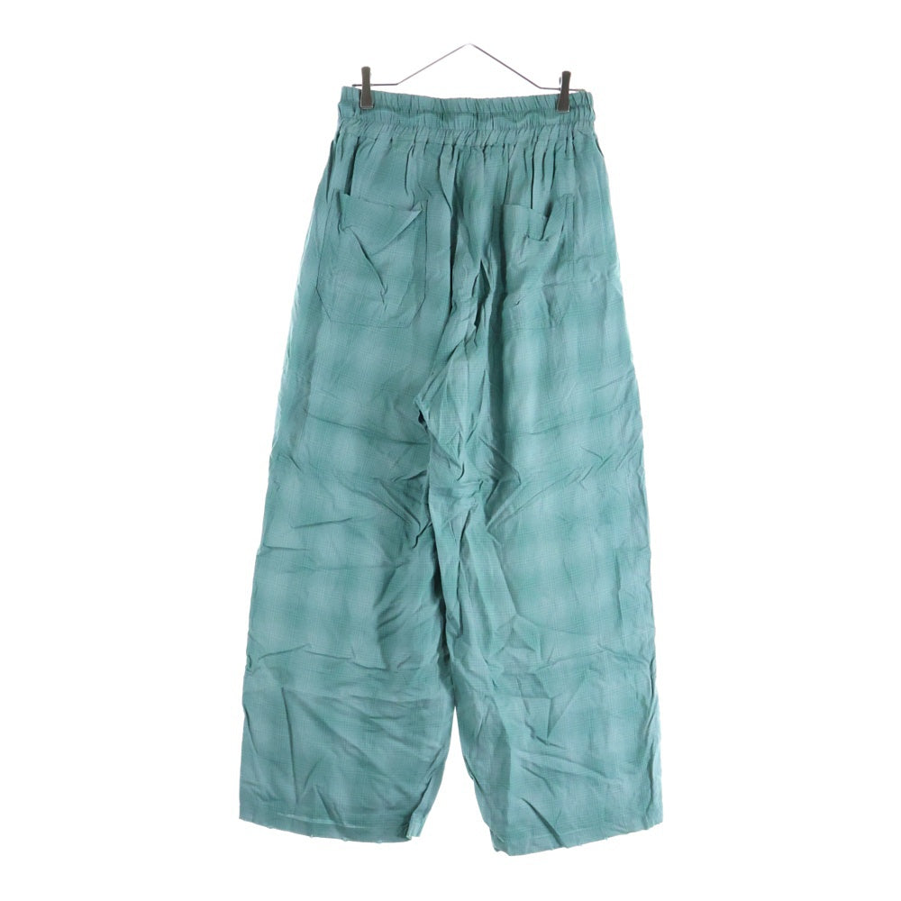 ANCELLM(アンセルム) RAYON EASY SLACKS レーヨン イージースラックス チェックパンツ グリーン ANC-PT22