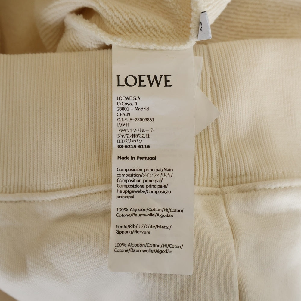 LOEWE(ロエベ) Anagram Patch Hoodie レザーアナグラムパッチ プルオーバースウェットパーカー フーディー アイボリー H526Y25X31