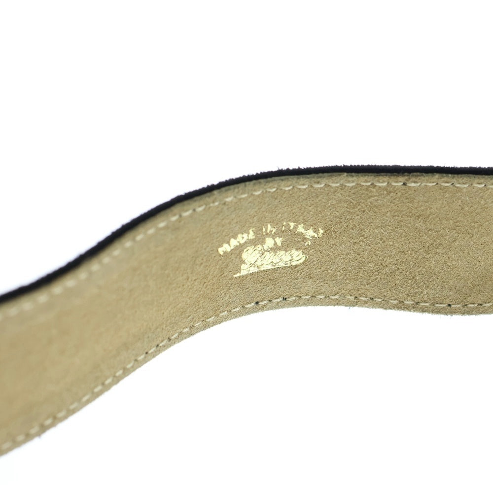 GUCCI(グッチ) GGロゴ スエード ベルト ブラック レディース