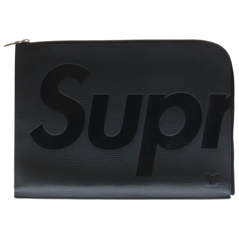LOUIS VUITTON(ルイヴィトン) 17AW ×SUPREME シュプリーム エピ ポシェット ジュールGM レザークラッチバッグ ハンドバッグ セカンドバッグ ブラック レディース