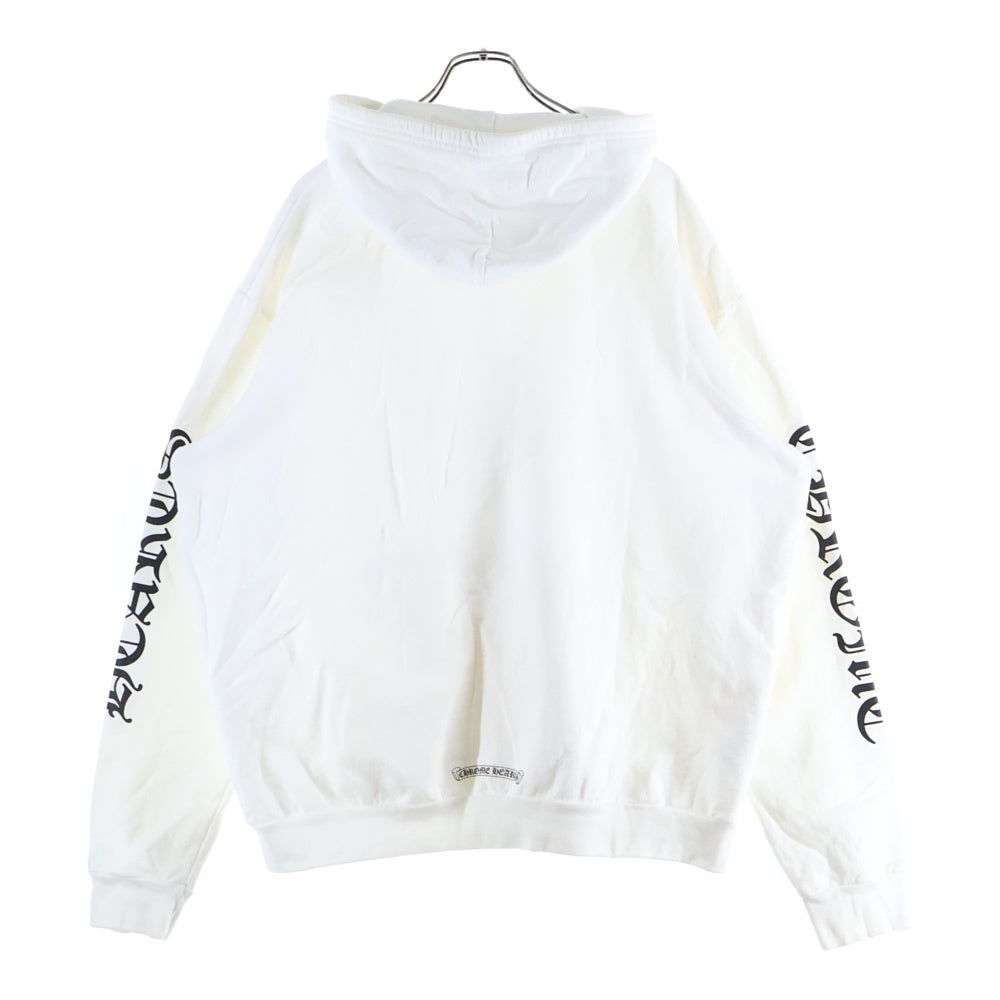 CHROME HEARTS(クロムハーツ) SWTSHRT HD ZIP アームロゴプリント ダガージップアップスウェットパーカー フーディー ホワイト