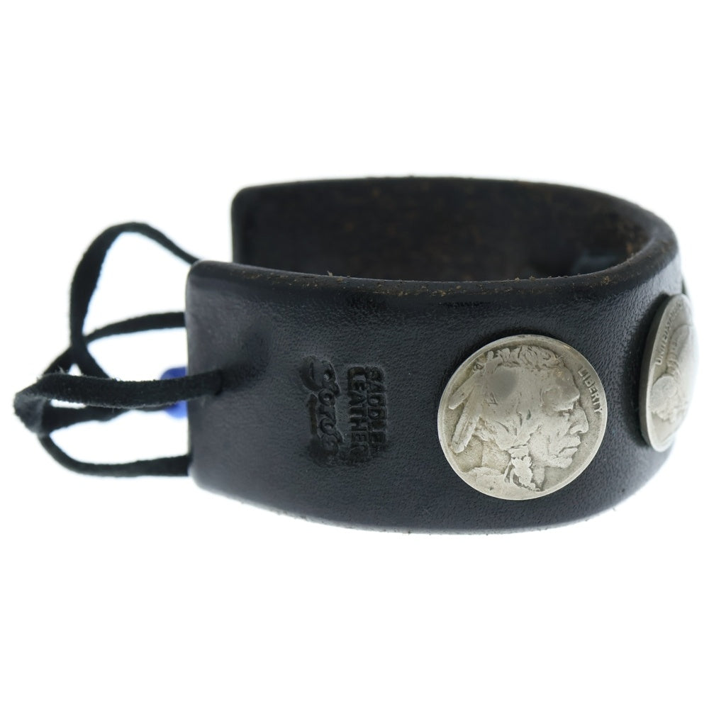 goro's(ゴローズ) 5セントコンチョ レザーブレスレット ブラック