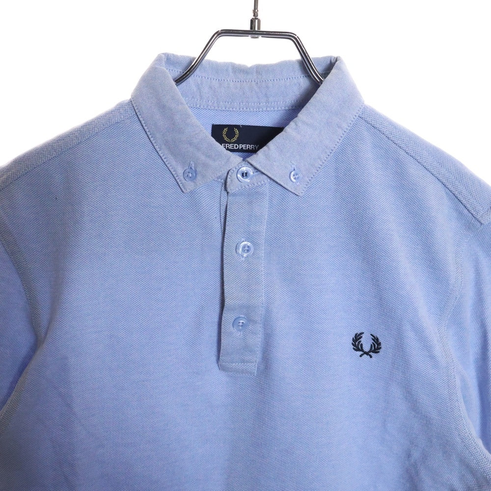 FRED PERRY(フレッドペリー) ロゴ刺繍 半袖ポロシャツ ブルー 118718