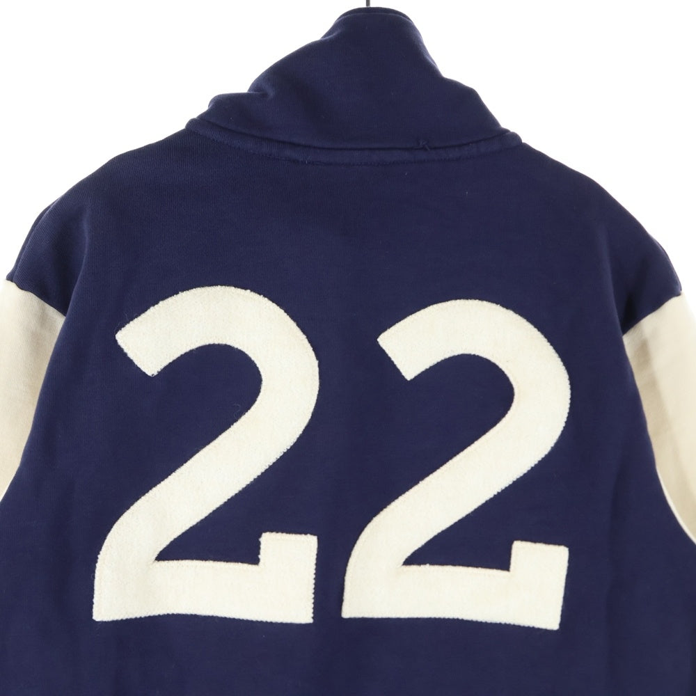 DEUS EX MACHINA(デウスエクスマキナ) Marston Zip Sweater ハーフジップ ハイネックスウェットトレーナー ネイビー DMF98910