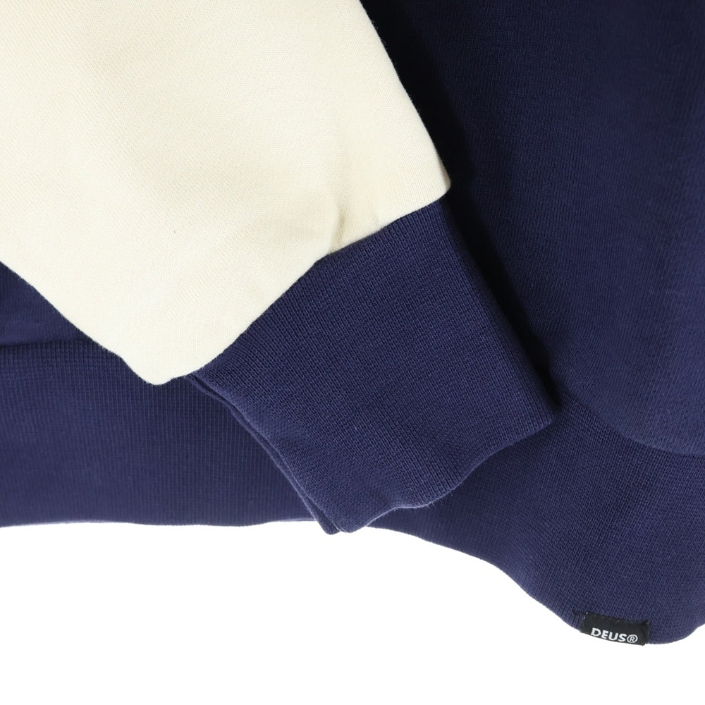 DEUS EX MACHINA(デウスエクスマキナ) Marston Zip Sweater ハーフジップ ハイネックスウェットトレーナー ネイビー DMF98910