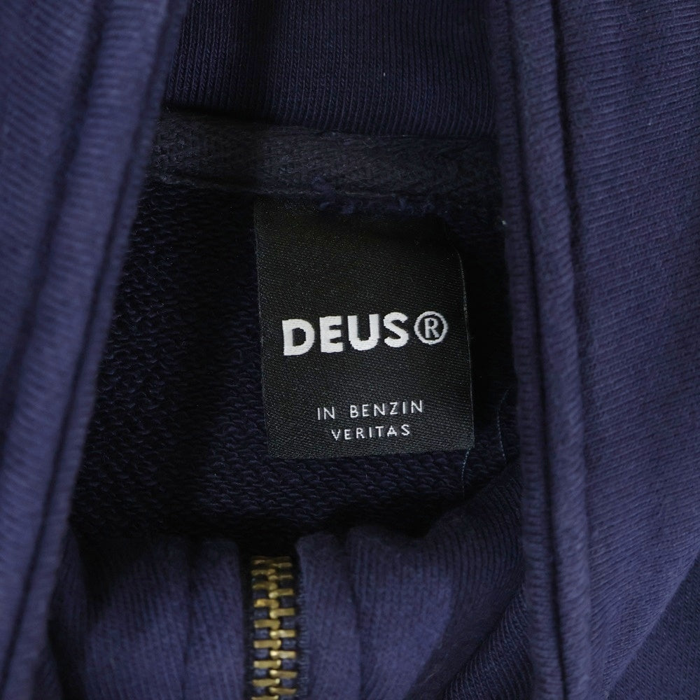 DEUS EX MACHINA(デウスエクスマキナ) Marston Zip Sweater ハーフジップ ハイネックスウェットトレーナー ネイビー DMF98910