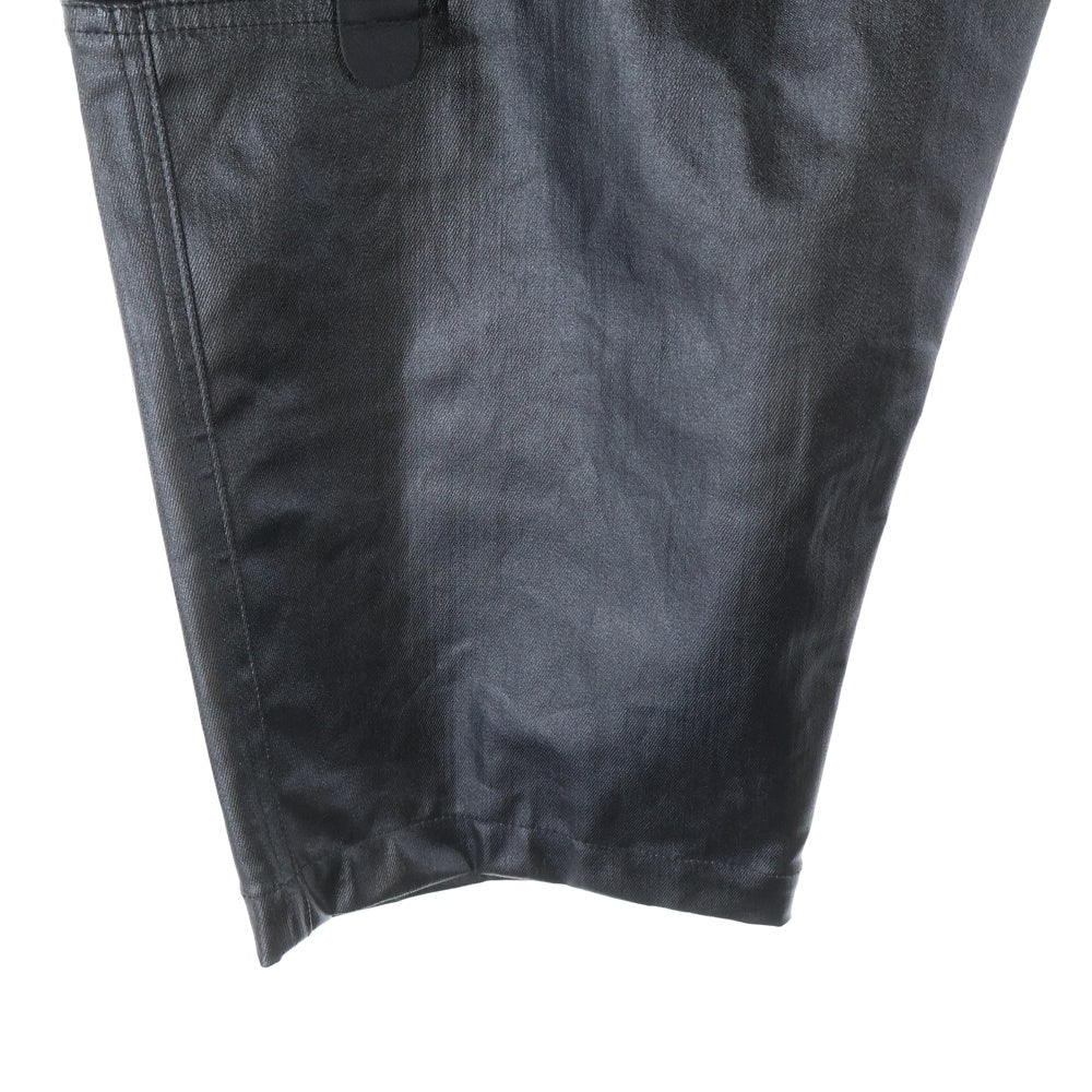 Rick Owens リックオウエンス 24SS Zipper Trimming コーティング加工 ジッパートリミングドローストリングパンツ ブラック RU01D3348-SCT Rick Owens(リックオウエンス) 24SS Zipper Trimming コーティング加工