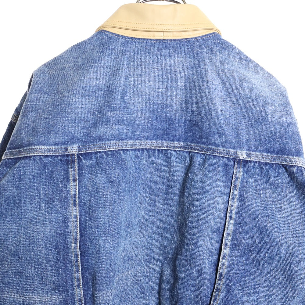 New Manual(ニュー マニュアル) ×KITH Denim Jacket キス レザー切替