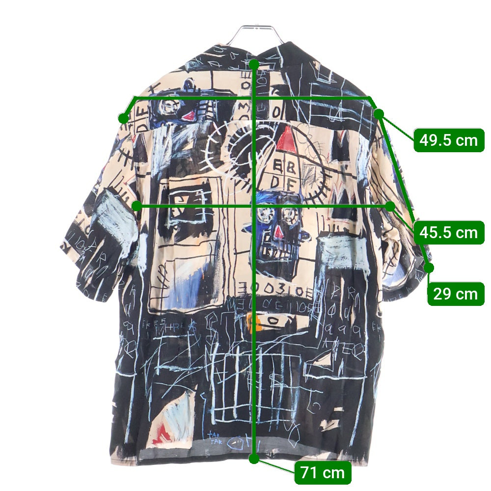 WACKO MARIA(ワコマリア) 22SS ×JEAN-MICHEL BASQUIAT HAWAIIAN SHIRT ジャン ミシェル バスキア 総柄 開襟 ハワイアンシャツ 半袖シャツ マルチ