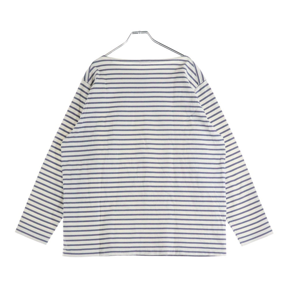 COMOLI(コモリ) 21SS Border Tops コットンボーダー 長袖Tシャツ ホワイト T01-05017