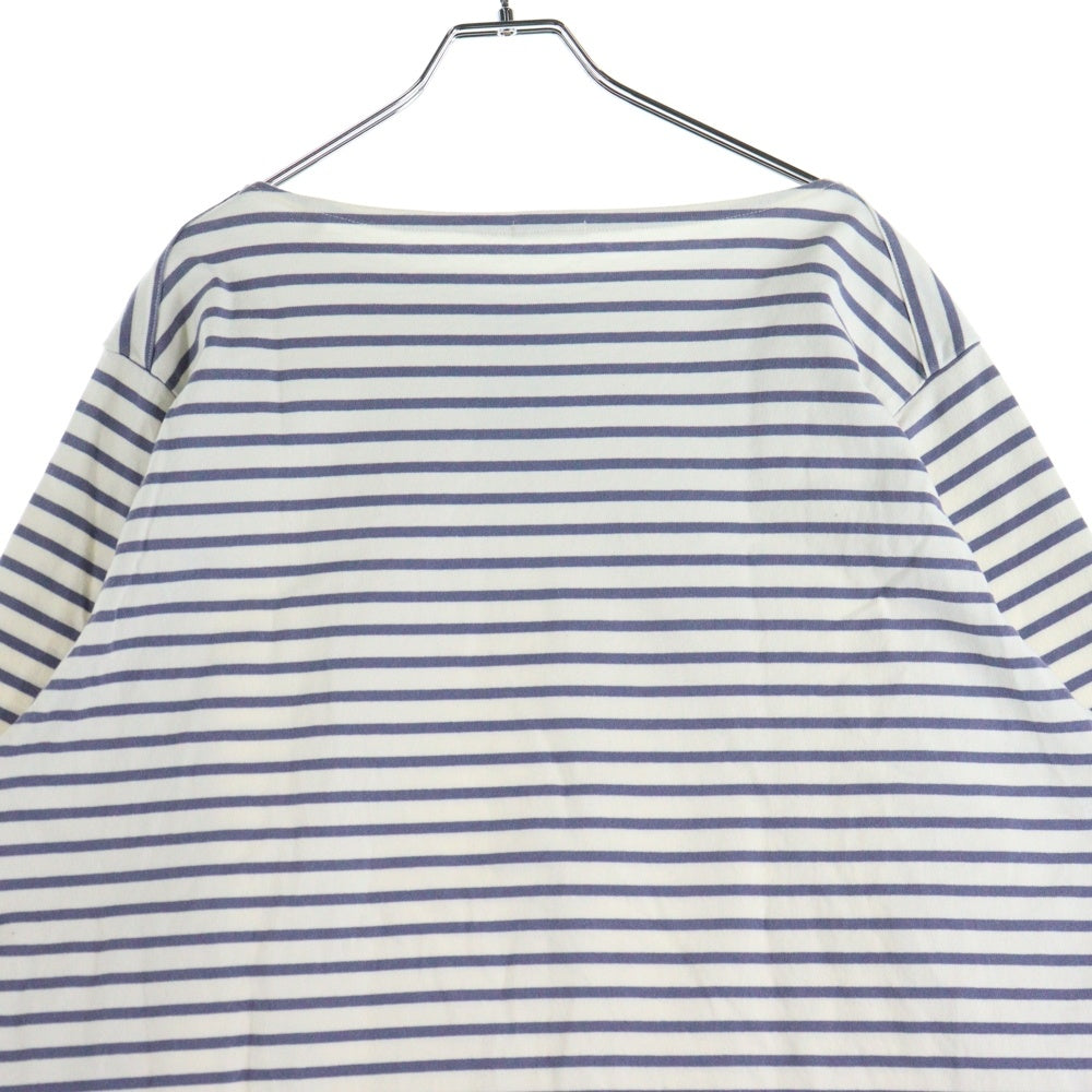 COMOLI(コモリ) 21SS Border Tops コットンボーダー 長袖Tシャツ ホワイト T01-05017