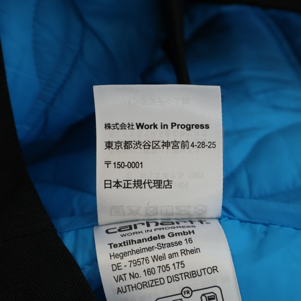 Palace Skateboards(パレススケートボーズ) 24AW ×CARHARTT WIP OG Chore Coat カーハート チョアコート 裏地キルティング ブラック/ブルー 80553.24PO10171.1124