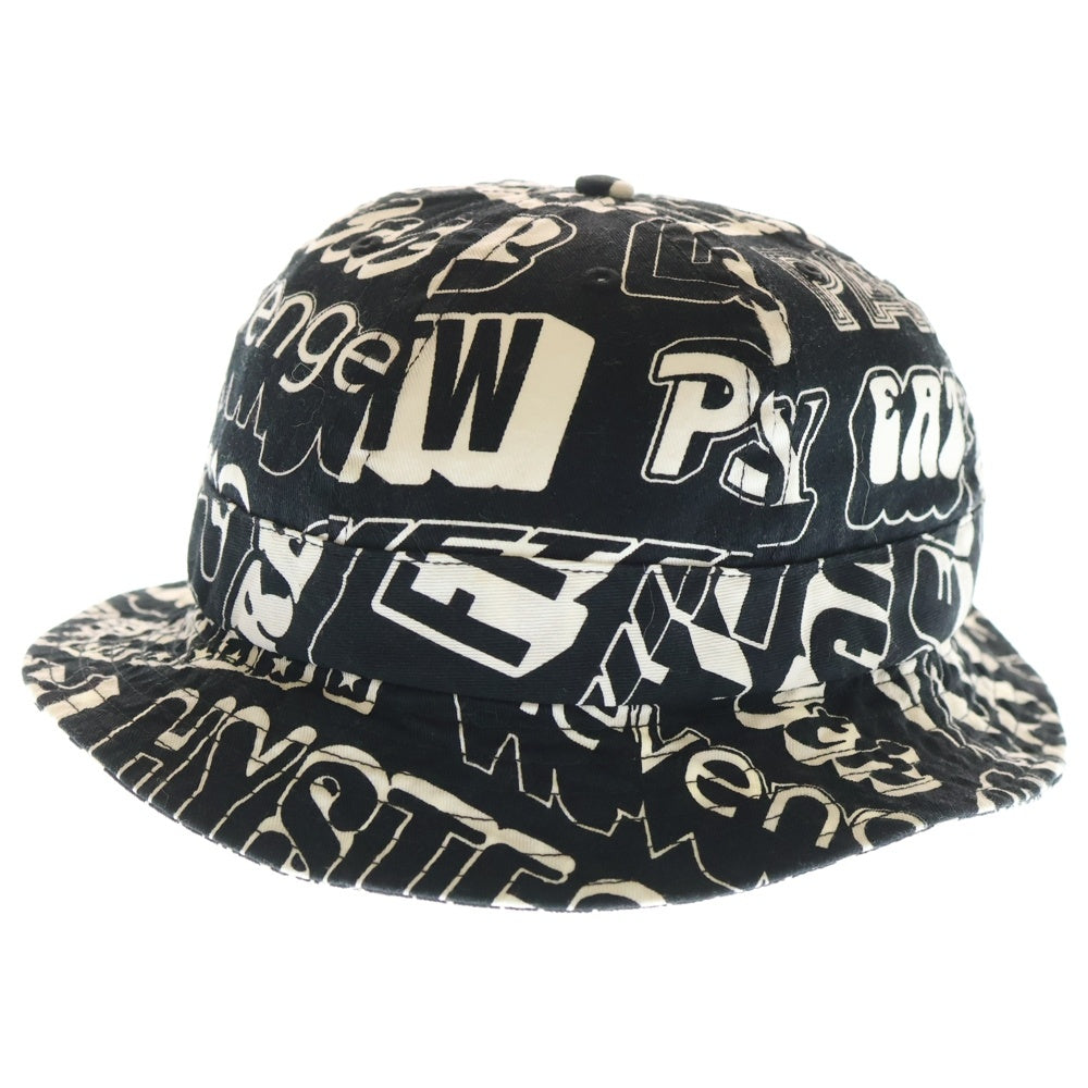 SUPREME(シュプリーム) ×HYSTERIC GLAMOUR Text Bell Hat ヒステリックグラマー バケットハット 帽子 ブラック/ホワイト