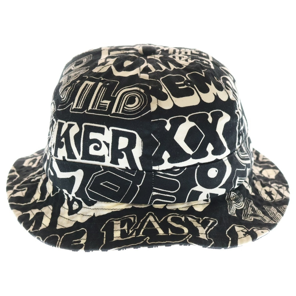 SUPREME(シュプリーム) ×HYSTERIC GLAMOUR Text Bell Hat ヒステリックグラマー バケットハット 帽子 ブラック/ホワイト
