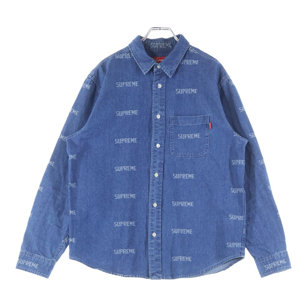 SUPREME(シュプリーム) 19SS Logo Denim Shirts ロゴデニム 長袖シャツ インディゴ