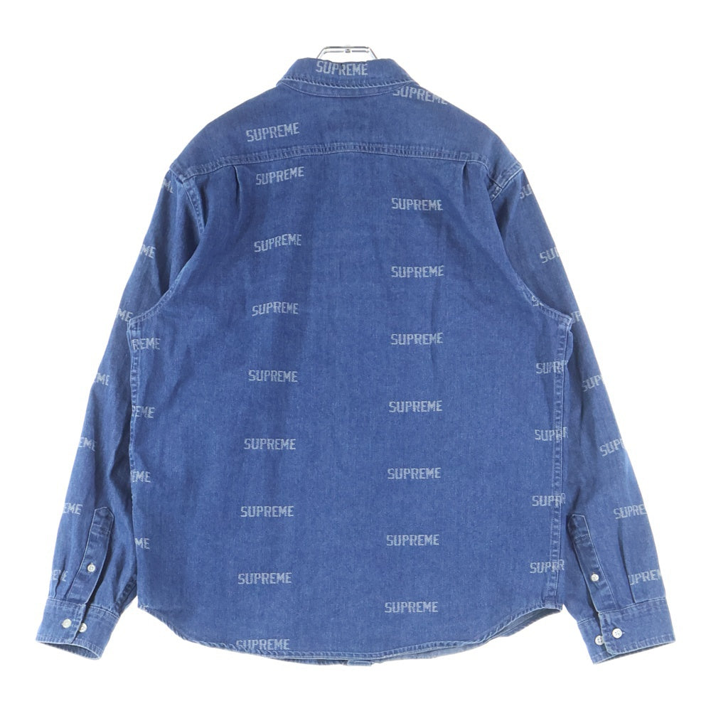 SUPREME(シュプリーム) 19SS Logo Denim Shirts ロゴデニム 長袖シャツ インディゴ