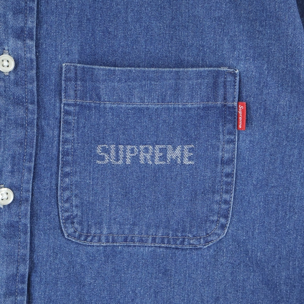 SUPREME(シュプリーム) 19SS Logo Denim Shirts ロゴデニム 長袖シャツ インディゴ