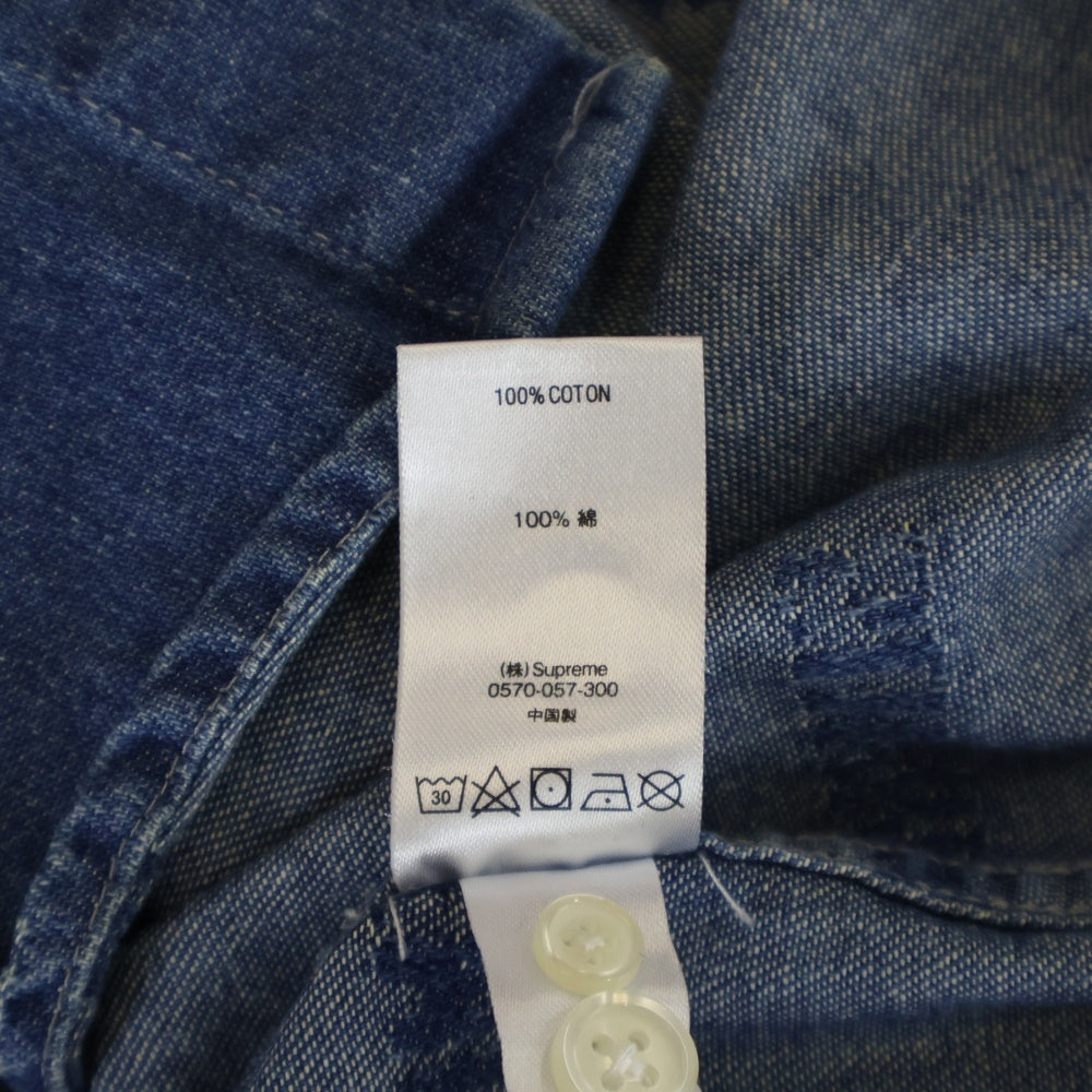 SUPREME(シュプリーム) 19SS Logo Denim Shirts ロゴデニム 長袖シャツ インディゴ