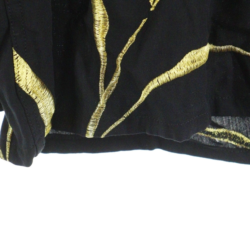 WACKO MARIA(ワコマリア) 21AW ×WOLF'SHEAD 50'S SHIRTS L/S ウルフズ ヘッド 長袖シャツ 蜘蛛の巣柄 ブラック/イエロー