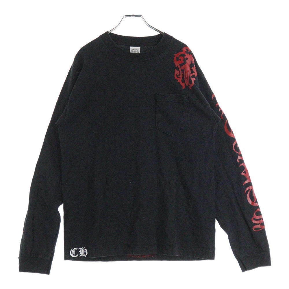 CHROME HEARTS(クロムハーツ) OLD CH L/S アームプリント バックセメタリー 長袖Tシャツ ブラック