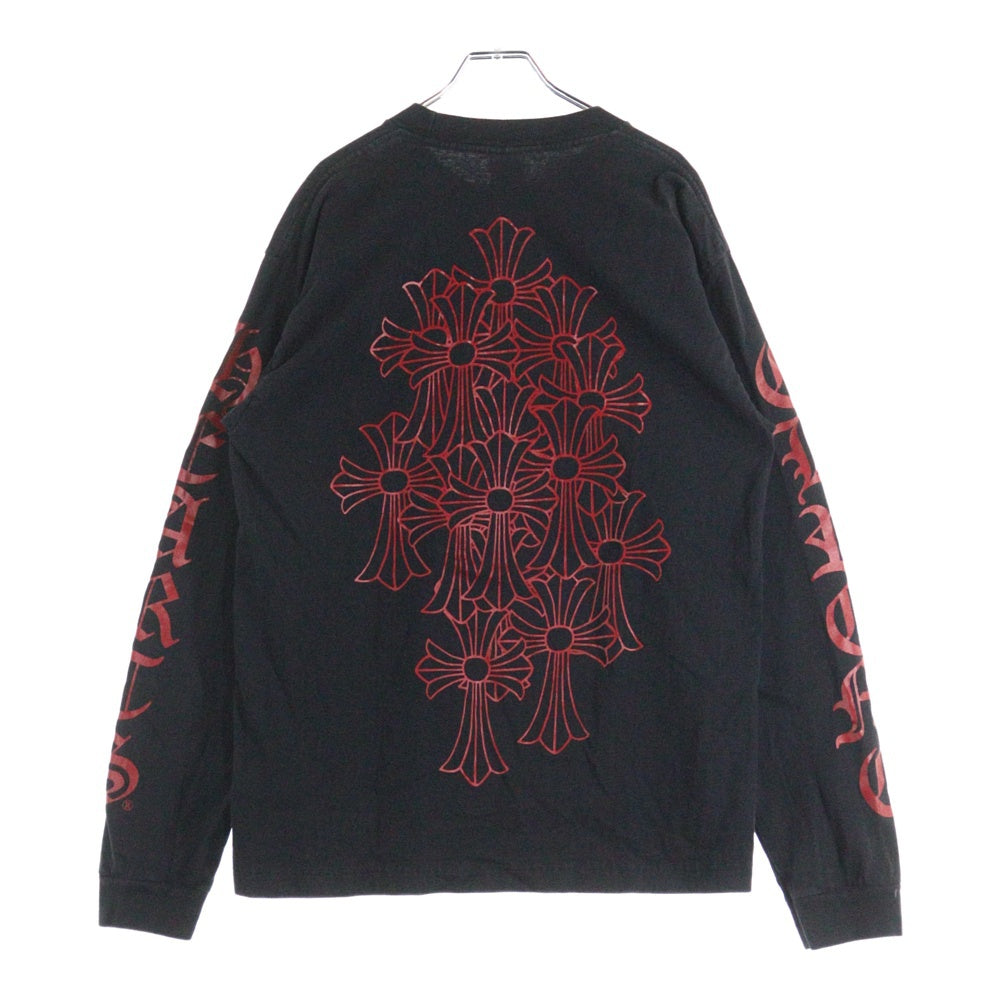 CHROME HEARTS(クロムハーツ) OLD CH L/S アームプリント バックセメタリー 長袖Tシャツ ブラック