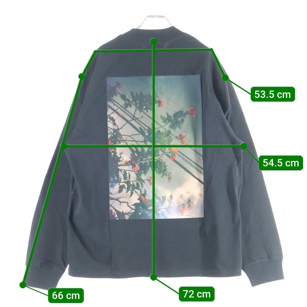 FEAR OF GOD ESSENTIALS(フィアオブゴッド エッセンシャルズ) L/S T-SHIRT FLOWER バックフラワーフォトプリント 長袖Tシャツ ロンT ブラック