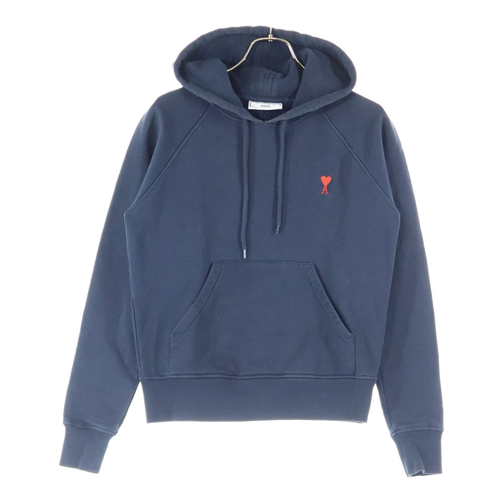 AMI Alexandre Mattiussi アミアレクサンドルマテュッシ Hoodie ハートロゴ刺繍 プルオーバースウェットパーカー フーディー ネイビー E18J008.730 AMI Alexandre Mattiussi(アミアレクサンドルマテュッシ) Hoodie