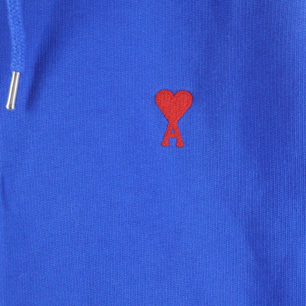 AMI Alexandre Mattiussi(アミアレクサンドルマテュッシ) Ami De Coeur Zipped Sweatshirt ハートロゴ刺繍 ハーフジップ ハイネックスウェットトレーナー ブルー A21HJ009.730