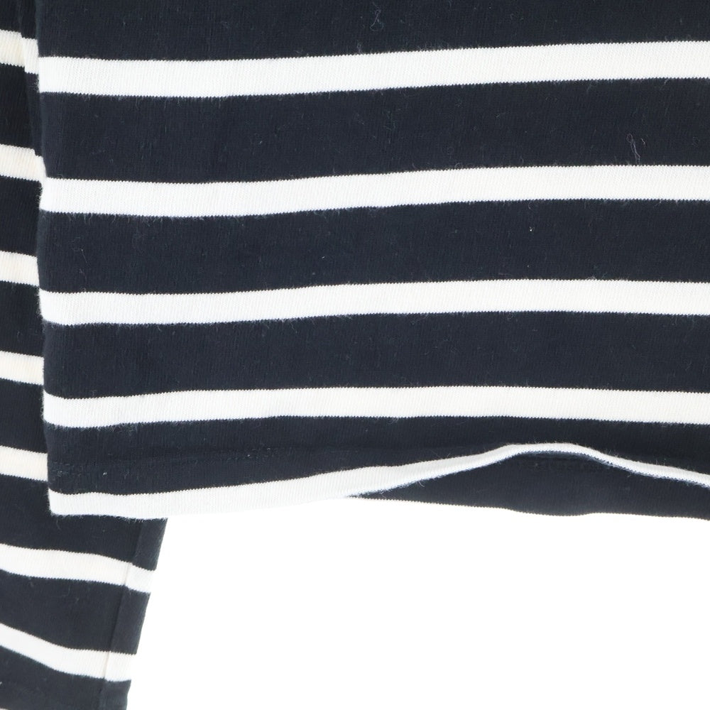 AMI Alexandre Mattiussi(アミアレクサンドルマテュッシ) L/S T-Shirt ハートロゴ刺繍 ボーダー長袖Tシャツ ロンT ブラック SPEH18J104.72