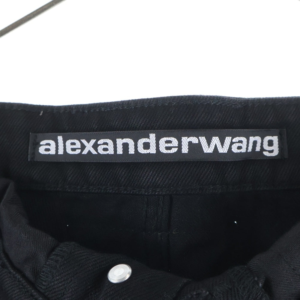 ALEXANDER WANG(アレキサンダーワン) Denim Pants ロゴチャーム ストレートデニムパンツ ブラック