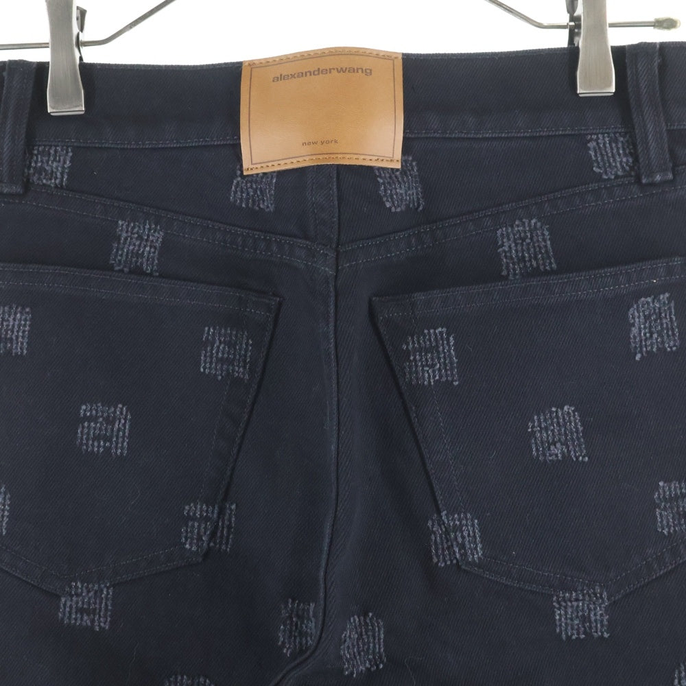 ALEXANDER WANG(アレキサンダーワン) Denim Pants 総柄 ストレートデニムパンツ ブラック
