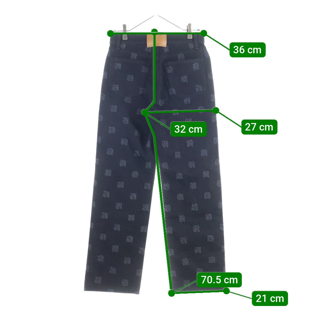 ALEXANDER WANG(アレキサンダーワン) Denim Pants 総柄 ストレートデニムパンツ ブラック