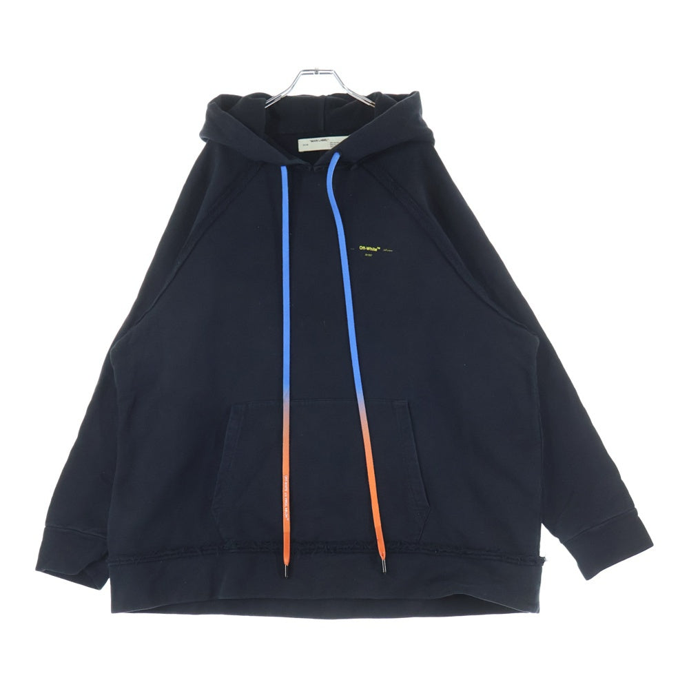 OFF-WHITE(オフホワイト) 19AW Acrylic Arrows Inconmp Hoodie バックアローロゴ プルオーバースウェットパーカー フーディー ブラック OMBB057F19E30010