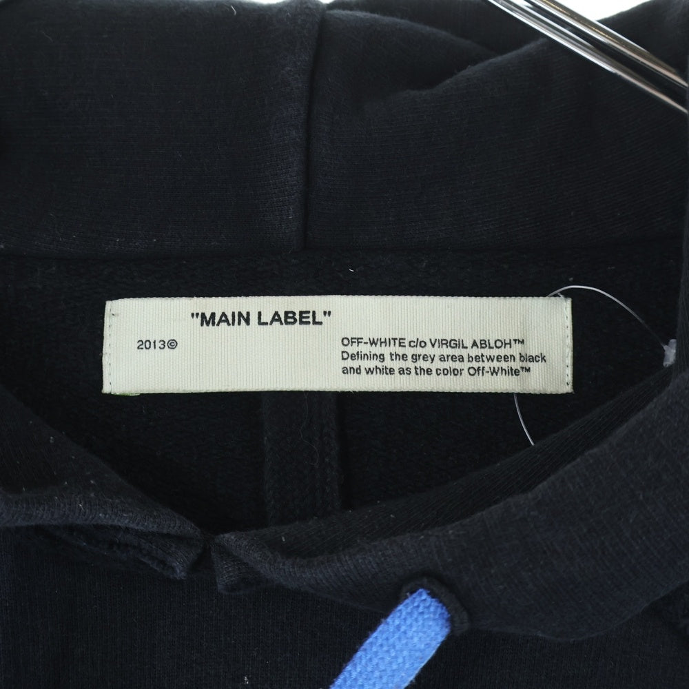 OFF-WHITE(オフホワイト) 19AW Acrylic Arrows Inconmp Hoodie バックアローロゴ プルオーバースウェットパーカー フーディー ブラック OMBB057F19E30010