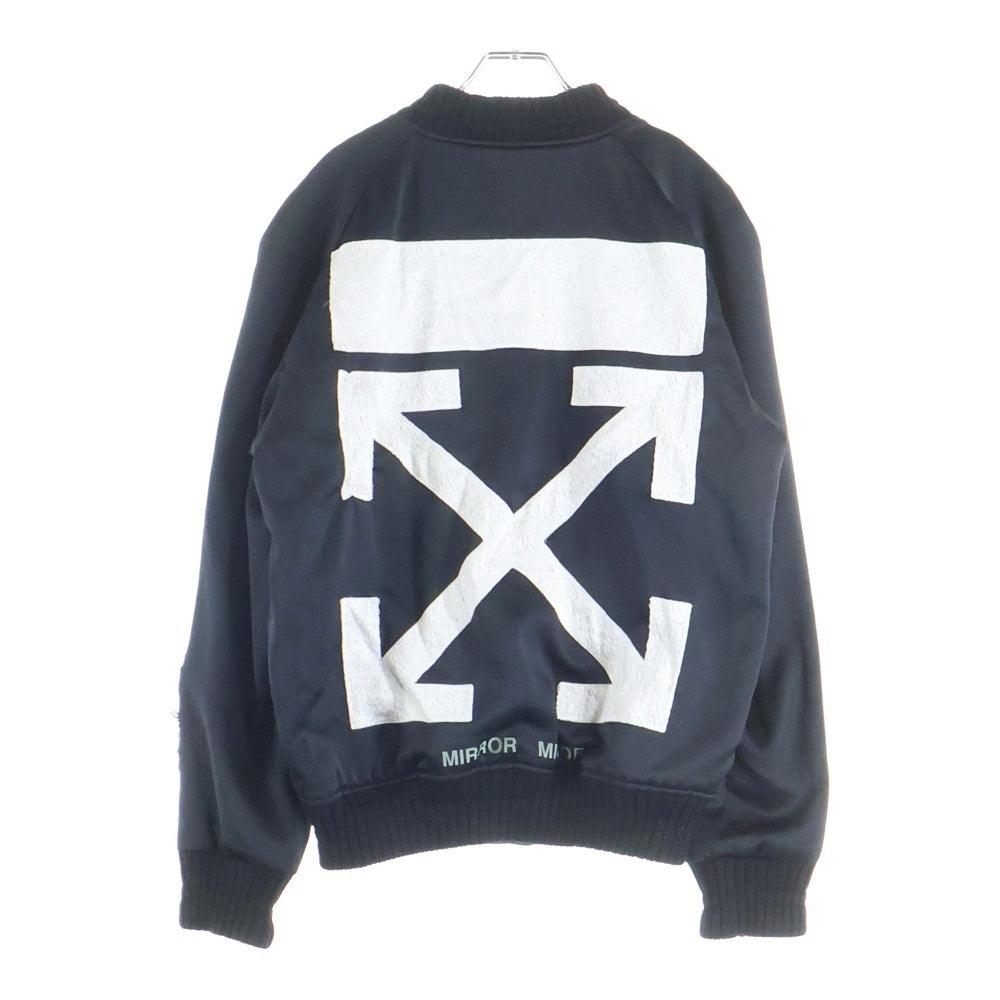 OFF-WHITE(オフホワイト) 17SS Souvenir Bomber Jacket ロゴ刺繍 スーベニアボンバージャケット ブラック