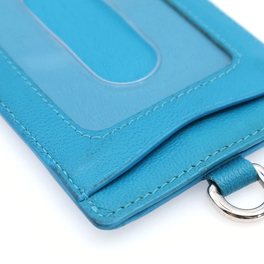 BOTTEGA VENETA(ボッテガヴェネタ) イントレチャート レザーカードケース パスケース 定期入れ ブルー レディース