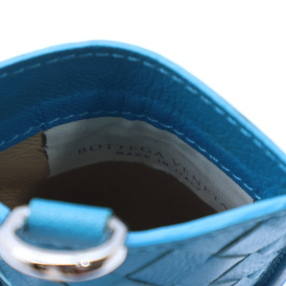 BOTTEGA VENETA(ボッテガヴェネタ) イントレチャート レザーカードケース パスケース 定期入れ ブルー レディース