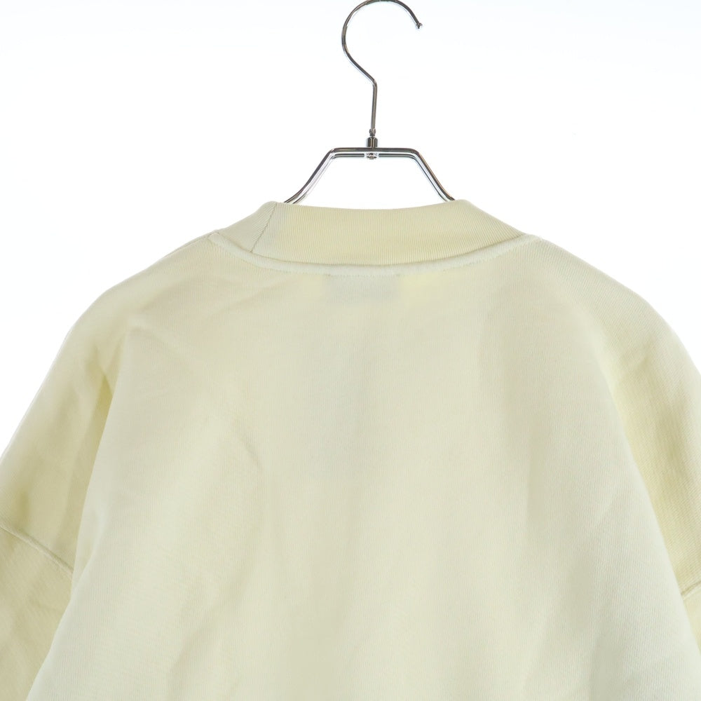 OFF-WHITE(オフホワイト) 23AW Felpa Flock OW Over Crew ロゴ刺繍 クルーネックスウェットトレーナー アイボリー OMBA075F23JER006